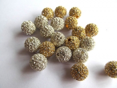high quality bling ball 8-12mm 150pcs ,metal & czech rhinestone spacer round siler gold mixed jewelr