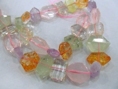 13-18mm 16inch high quality natural multi color quartz gemstone freeform nuggets handmade faceted je