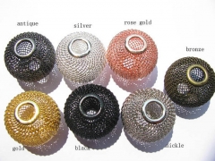 Black Friday Sales 24ps 12-30mm Basketball Wives Mesh Bead Balls Earring Findings Silver black rose 