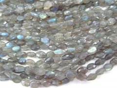 AA grade 6x9mm full strand genuine labradorite beaded freeform oval faceted flashy jewelry bead