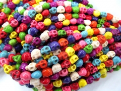 FREE SHIP--13strands 8x10mm turquoise beads skeleton skull multicolor assortment jewelry b