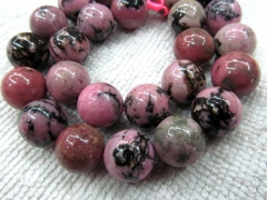 bulk high quality genuine rhodonite gemstone 12mm 5strands 16inch strand ,high quality round ball pi