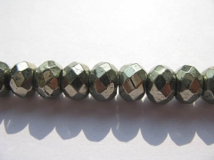 genuine pyrite beads 5x10mm ,high quality iron golden rondelle abacus& faceted gemstone jewelry bead