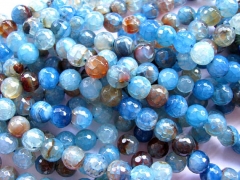 5strands 4-16mm wholesale fire agate bead round ball faceted royal blue cherry mixed jewelry beads
