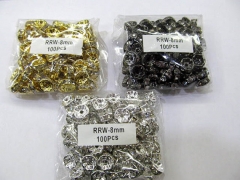 wholesale rondelle crystal rhinestone 8mm 500pcs spacer tone beads assortment