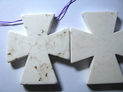 25%off--80x66mm 2pcs, high quality turquoise beads crosses white clear mixed color jewelry focal