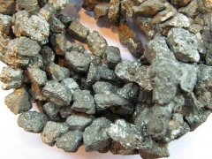 wholesale bulk genuine pyrite beads 8-12mm , nuggets freeform chips irregular gold iron beads --5str