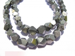 5strands 5-10mm genuine pyrite beads nuggets freeform squaredelle irregular &faceted gold iron beads