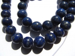 genuine lapis lazuli charm beads round ball blue gold jewelry bead 8mm--2strands 16inch/per