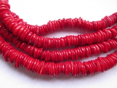 high quality Genuine Coral 8 10 12 14 16mm full strand Pinwheel Heishin Red Orange loose bead