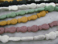 Wholesale 2strands 10-25mm Lava Volcanic Gem Fish Animals Cream white Dark Green Royal Blue Pink Pur