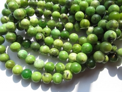 4 6 8 10 12mm full strand genuine chrysoprase beads round ball green olive connector beads