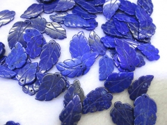 AA grade genuine lapis lazulie charm beads leaf carved blue gold ring jewelry beads 12-20mm 6pcs