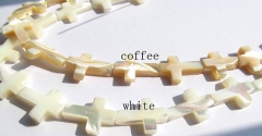 2strands 8-35mm high quality genuine MOP shell mother of pearl MOP cross white brown mixed color jew