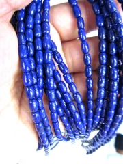 AAA grade 5-12mm 16inch genuine lapis lazuli charm beads rice egg barrel drum jewelry beads
