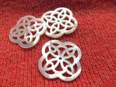 25mm 12pcs genuine MOP shell gergous handmade flower carved mother of pearl white jewelry bead