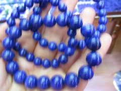 AAA grade 6-12mm genuine lapis lazuli charm beads round ball gold bracelet