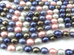 2strands 10x14mm high quality genuine pearl freeform nuggets egg rainbow jewelry beads