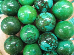 High Quality 2strands 4-12mm Tibetant Turquoise stone Round Dark Bule Green Yellow Black spacer Bead