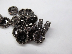 free ship--200pcs 4 -10mm Micro Pave Crystal spacer metal Rondelle Pinwheel Buttone flurial beads