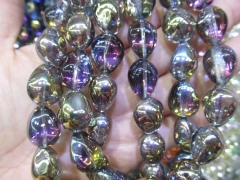 2strands 8-20mmCrystal like charm jewelry freeform nuggets egg golden oranger yellow AB mystic rainbow purple grey blue loose be