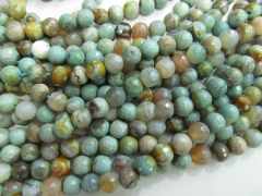 5strands 6 8 10mm Green Agate Carnerial chalcendony bead Gem Round Ball cracked faceted mixed loose bead