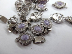 high quality 50pcs 10-12mm Metal cubic zirconia Clasp ,brass Clasp,flower clasp ,round,square