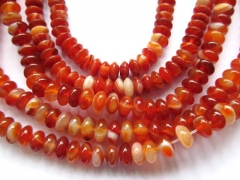 free ship--2strands 3x6 5x8 4x10mm natural Agate Carnerial gemstone Round rondelle Wheel red loose bead