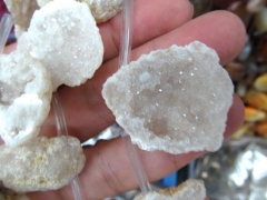 100% --Natural Rock agate ,titanium quartz ,drop teardrop freeform white blue black mixed beads 25-60mm full strand