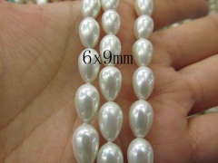 high quality 2strands 6x9-15x20mm Pearl Gergous drop teardrop peach white pink red chamapange black grey looose bead