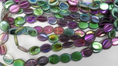 5strands 10-17mm Matte Crystal ,Crystal like charm beads egg oval Faceted Rainbow crystal Necklace G