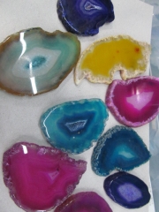 6pcs 40-80mm Brazil Agate Slices Assorted Agate Slice slabe freeform mixed cabochons bead