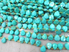 Top Drilled -- 2strands 7x10mm high quality turquoise gemstone teardrop drop faceted loose bead