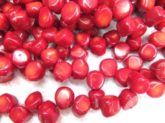 high quality Coral Teardrop Drop Freeform polished green Red smooth flat Bamboo Coral beads 10-20mm 