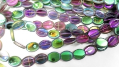 5strands 10-17mm Matte Crystal ,Crystal like charm beads egg oval Faceted Rainbow crystal Necklace G