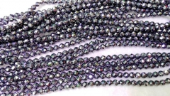 Genuine Teyaheytz Magnetic gemstone round ball faceted gunmetal jewelry beads 4-12mm full strand
