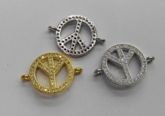 Assorted CZ Micro Pave Diamond paved spacer beads Jewelry findings Micro Pave Brass Peace Disc Round