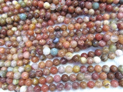 5strands 4-12mm Natural Colorful Ocean Agate Round Gemstone Beads Jewerlry Making Findings