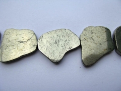 2strands Natural Raw pyrite crystal freeform slab nuggets pyrite iron gold pyrite beads 15-60mm