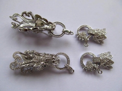 25-50mm 6pcs AAA grade clasp & Hooks Micro Pave set cubic zirconia dragon Leopard Head Beads con