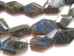 larger 18-28mm full strand Natural Labradorite gemstone freeform slab nuggets diamond faceted Flashy