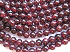 wholesale genuine garnet necklace 2strands 4-10mm gemstone round ball deep red Burgundy jewelry bead
