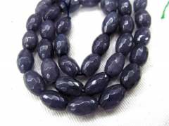 5strands Sapphire blue Jade Rice Faceted Beads Supplies Oval Beads Spacer beads for Jewelry Making 4x6 6x10 8x12mm