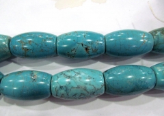 15-30mm full strand turquoise beads drum barrel rice turquoise stone pendant