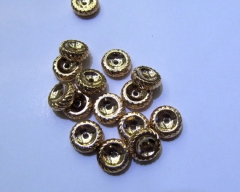 50pcs 10mm 18k Solid gold spacer Brass European Bead Rondelle Pinwheel Buttone making Findings