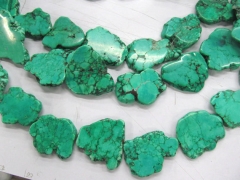 25-40mm full strand turquoise gemstone Freeform slab blue green black jet Pendant bead