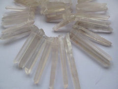 Genuine clear white Quartz 15-50mm full strand Natural Rock Quartz ,sharp spikes freeform matte faceted necklace bead