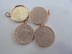 6pcs 28mm CZ Micro Pave Beads Spacer Beads roundel disc Micro Pave Disc Connector CZ Pave Connector