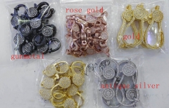 10pcs 15-30mm CZ Micro Pave Diamond paved Lobster Clasps Jewelry findings Micro Pave Assortment Bras