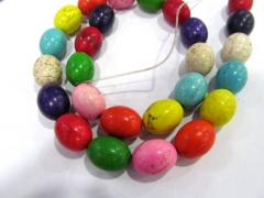 2strands 8-20mm Rainbow Turquoise stone drum rice barrel muticolor For necklace loose Bead